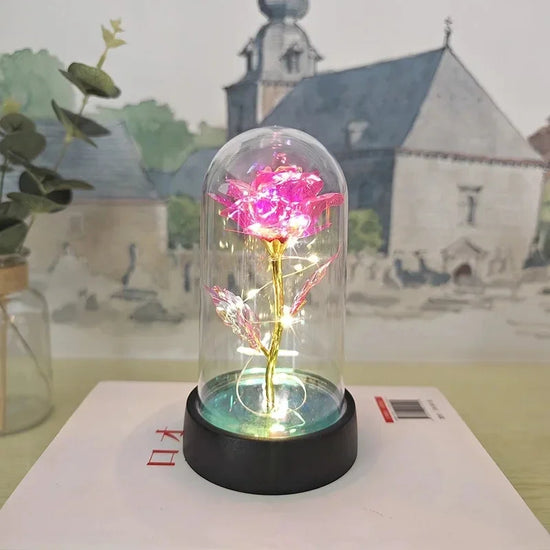 LED Eternal Rose Artificial Flower Gift for Valentine’s Day & Wedding Decor