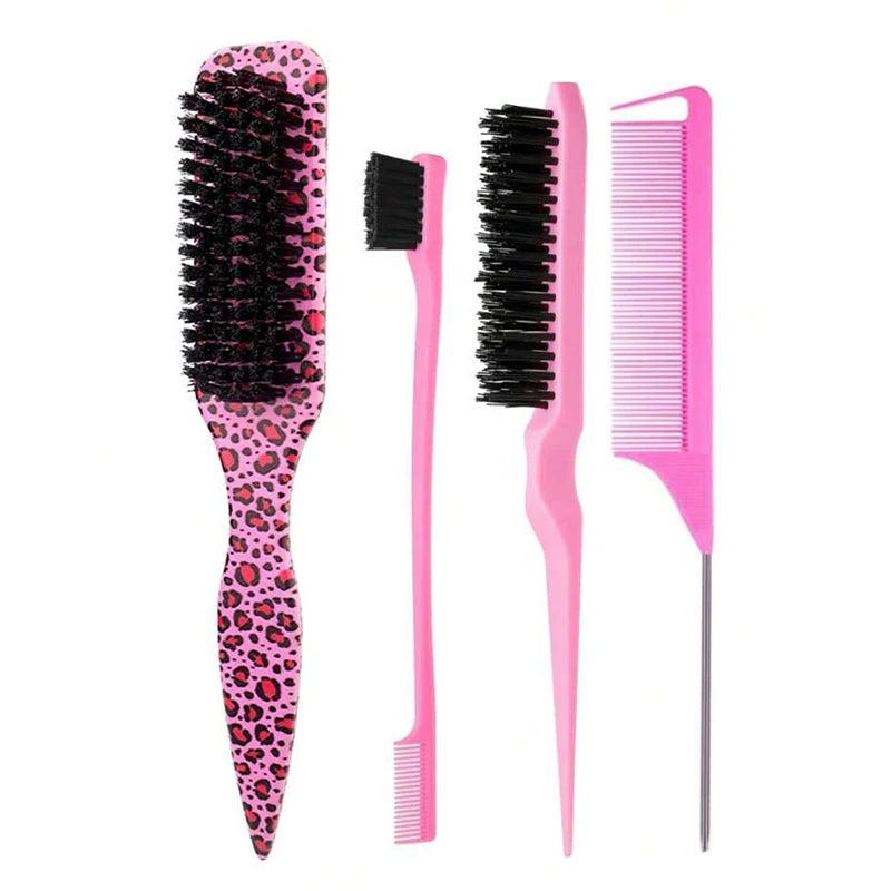 Slick Back Bristle Hair Brush for Ponytail, Bun & Flyaway Control