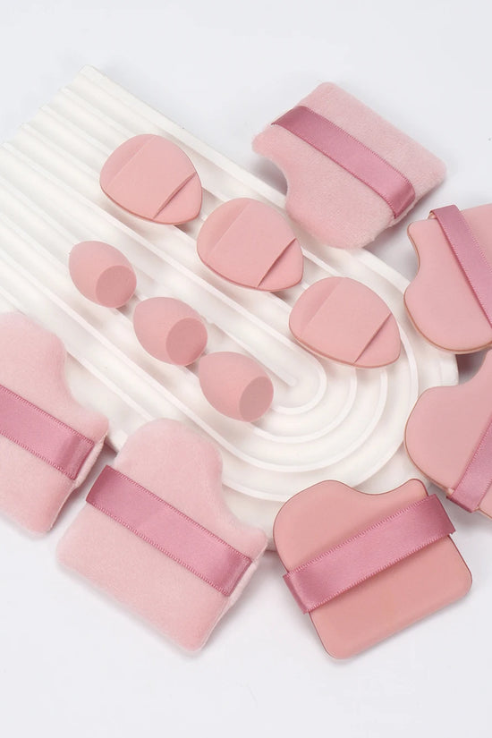 12-Piece Makeup Sponge & Powder Puff Set for Foundation & Loose Powder