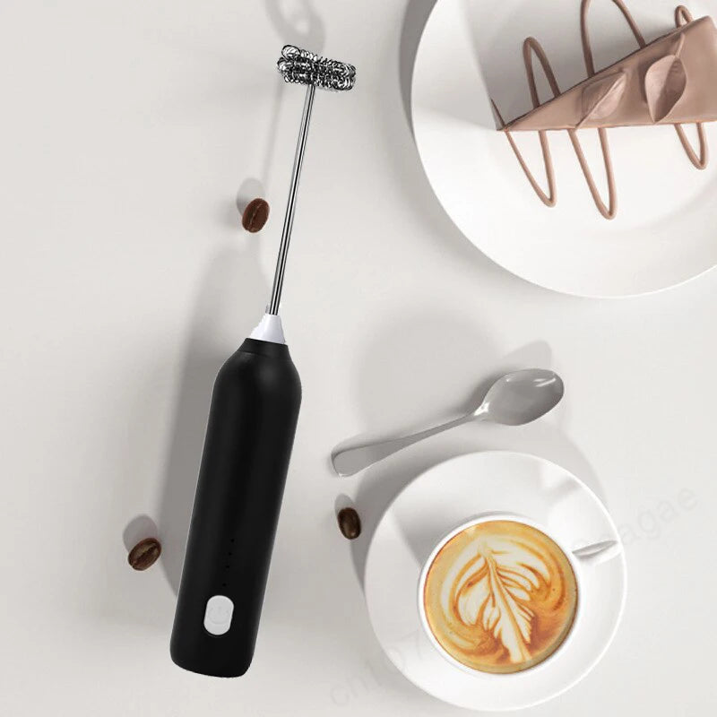 USB Rechargeable 3-Speed Handheld Milk Frother & Egg Beater