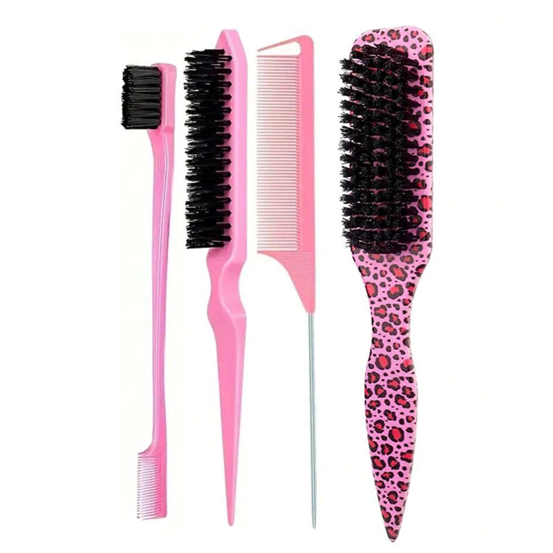 Slick Back Bristle Hair Brush for Ponytail, Bun & Flyaway Control