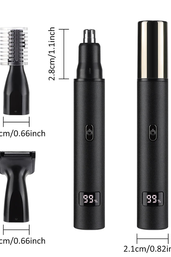 3-in-1 Rechargeable Nose Hair Trimmer with Facial Grooming Heads