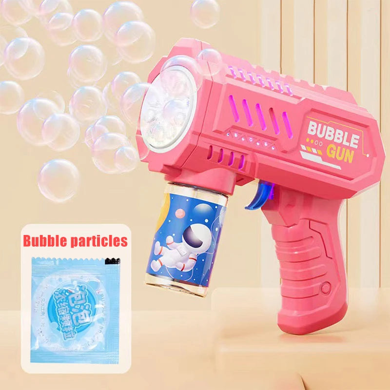 Automatic Rocket Bubble Blower Toy with Bubble Liquid for Kids