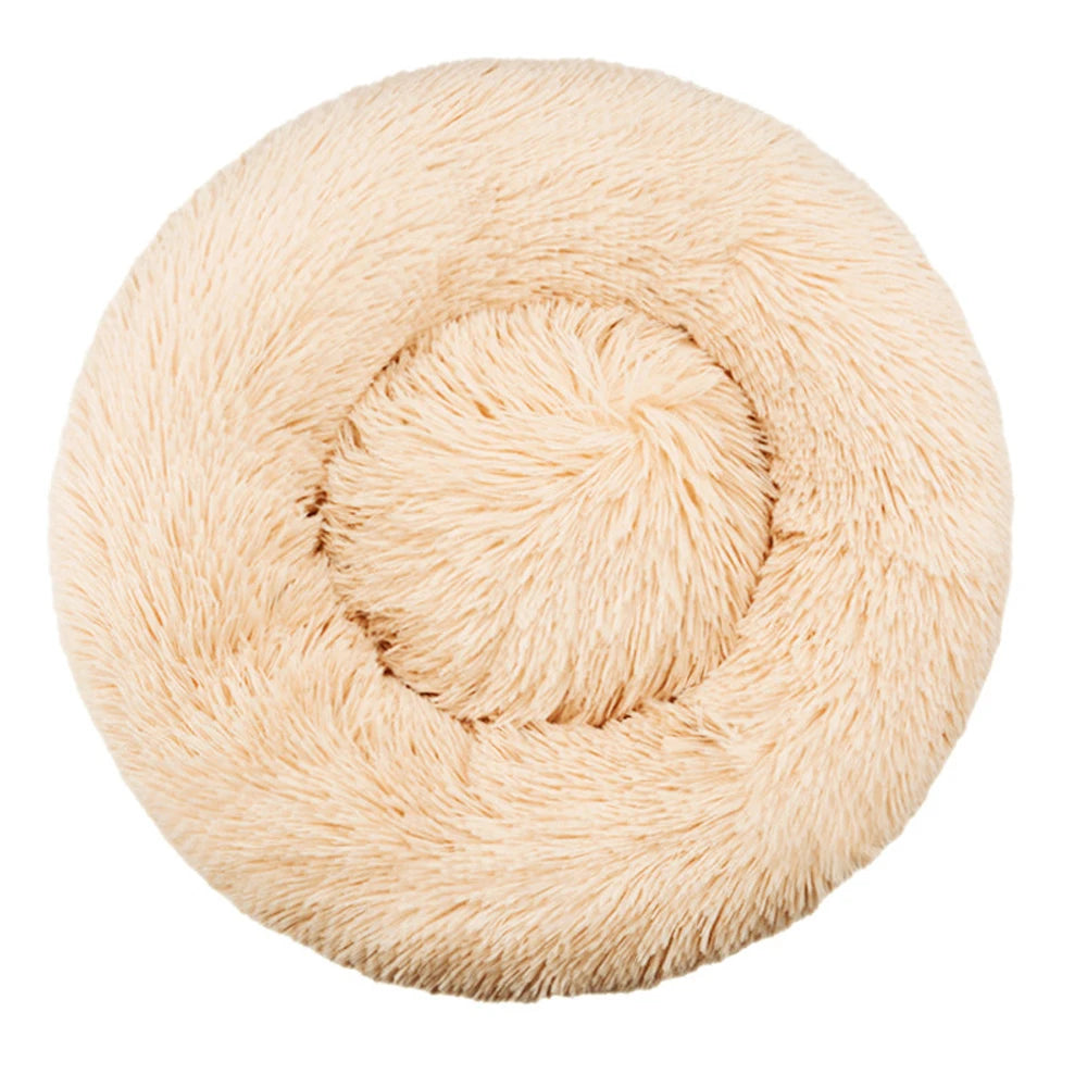 40-90CM Round Plush Pet Bed for Dogs & Cats, Soft Warm Sleeping Bed in 6 Sizes