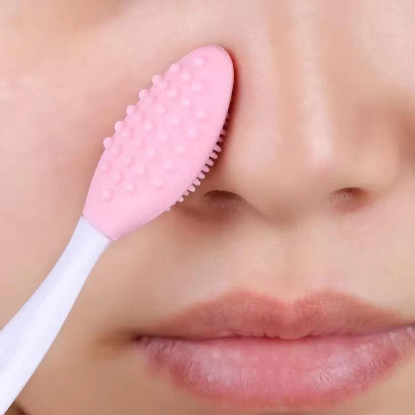 1PC/4PCS Silicone Facial Cleansing Brush for Face & Nose with Replacement Head