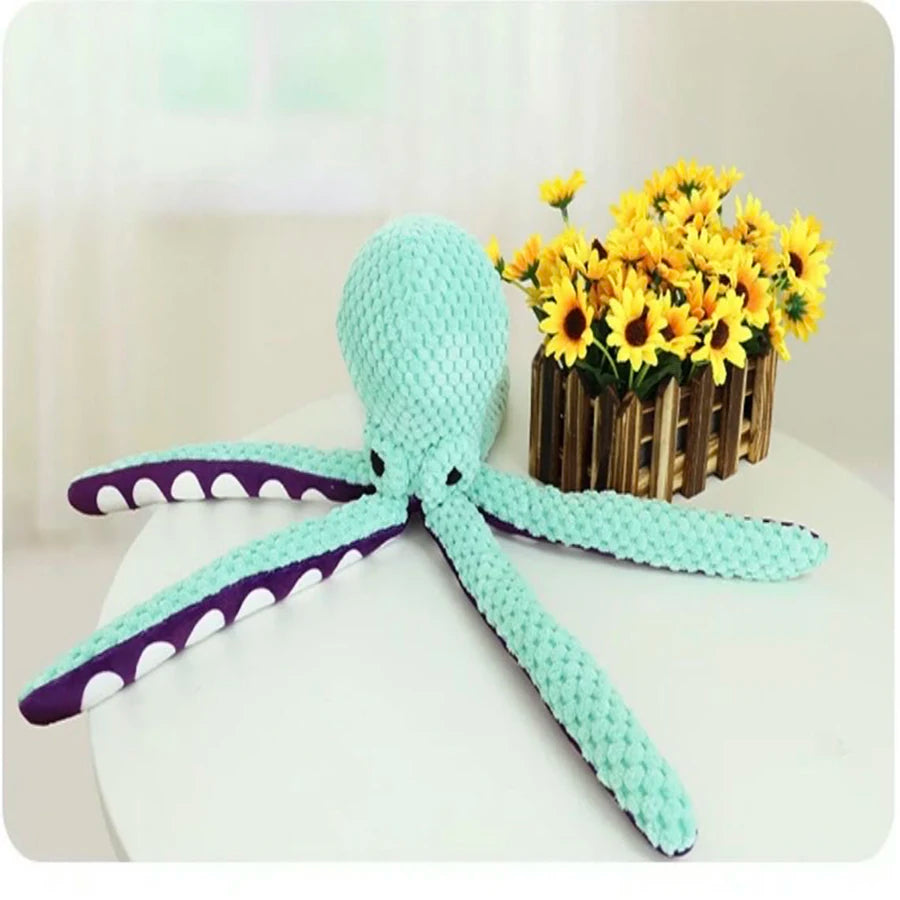 Plush Octopus Interactive Dog Toy with Squeaky Fun for Puppies & Dogs
