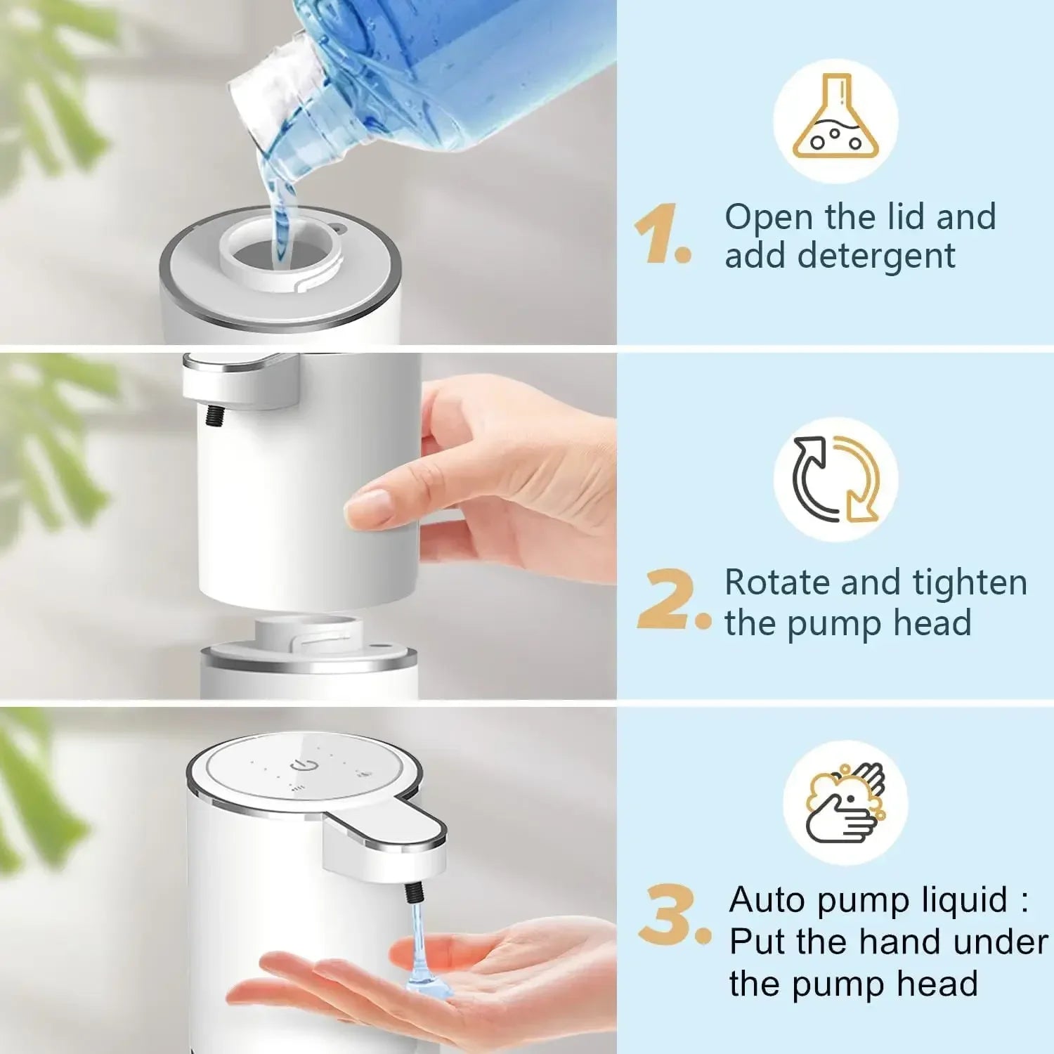 Automatic Liquid & Foam Soap Dispenser — Touchless Electric USB Rechargeable with Infrared Sensor | Hands-Free Soap Pump for Bathroom & Kitchen