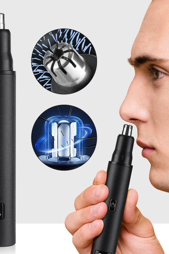 3-in-1 Rechargeable Nose Hair Trimmer with Facial Grooming Heads