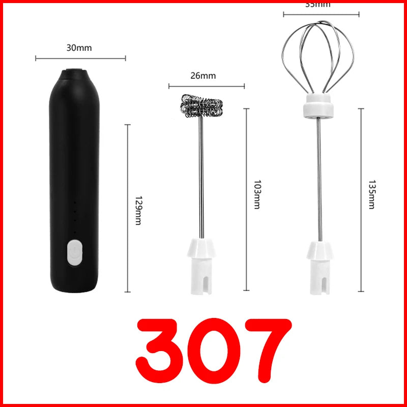 USB Rechargeable 3-Speed Handheld Milk Frother & Egg Beater