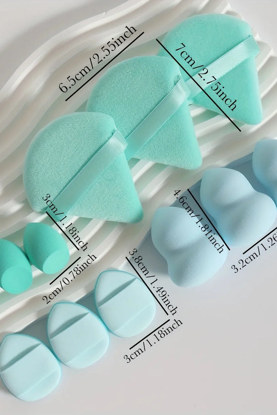 12-Piece Makeup Sponge & Powder Puff Set for Foundation & Loose Powder