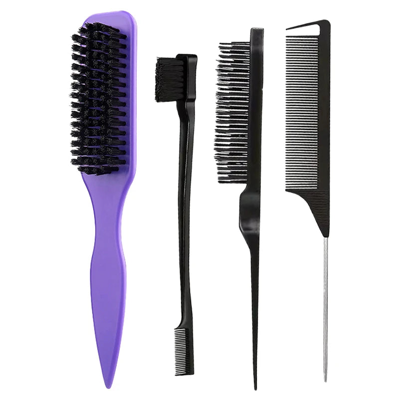 Slick Back Bristle Hair Brush for Ponytail, Bun & Flyaway Control