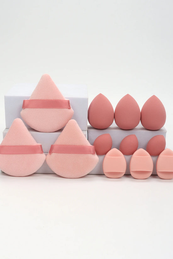 12-Piece Makeup Sponge & Powder Puff Set for Foundation & Loose Powder