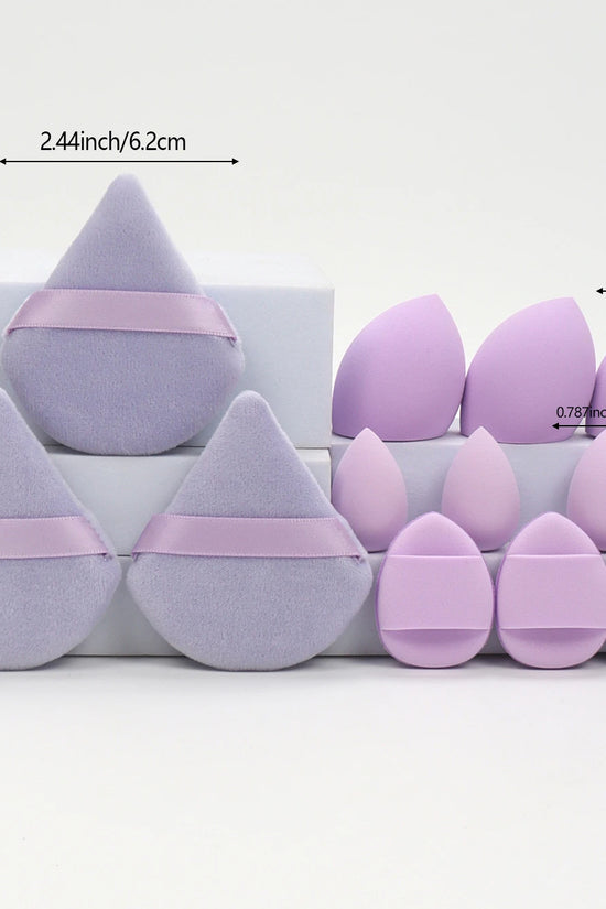 12-Piece Makeup Sponge & Powder Puff Set for Foundation & Loose Powder