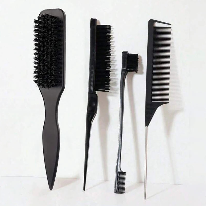 Slick Back Bristle Hair Brush for Ponytail, Bun & Flyaway Control