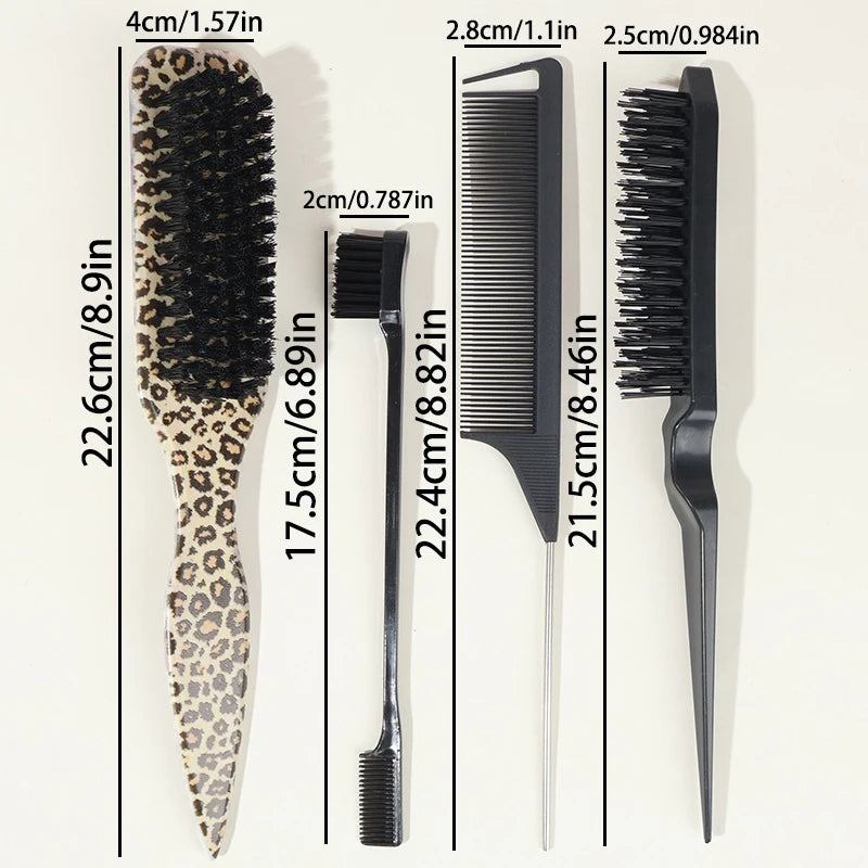 Slick Back Bristle Hair Brush for Ponytail, Bun & Flyaway Control