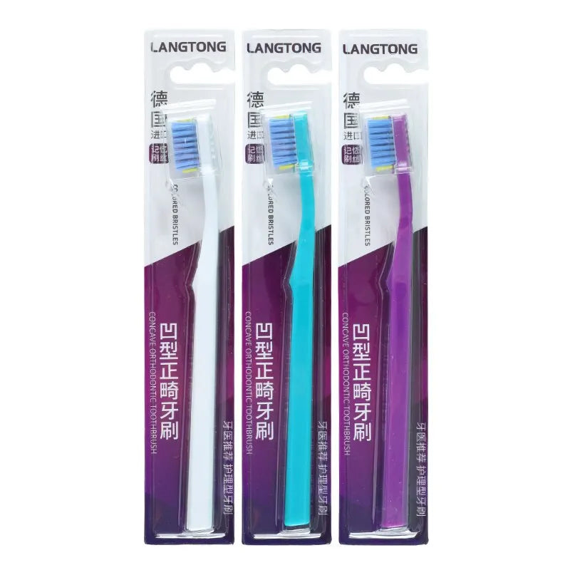 3PCS Orthodontic Soft Bristle Toothbrush Set for Braces Care