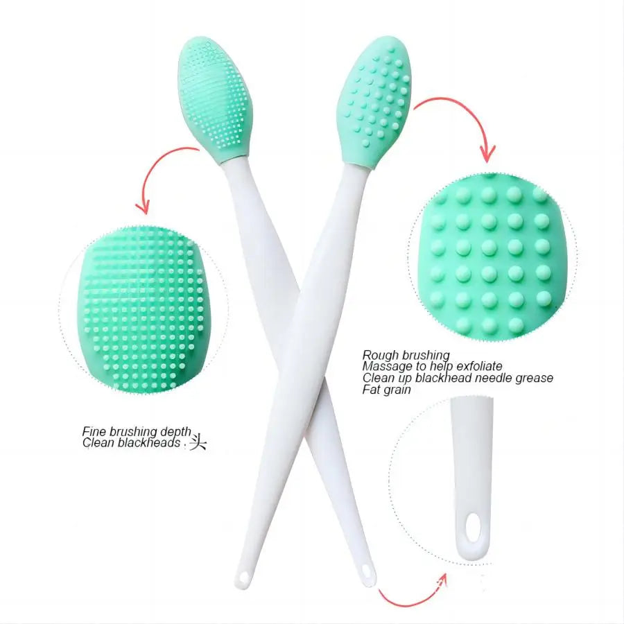 1PC/4PCS Silicone Facial Cleansing Brush for Face & Nose with Replacement Head
