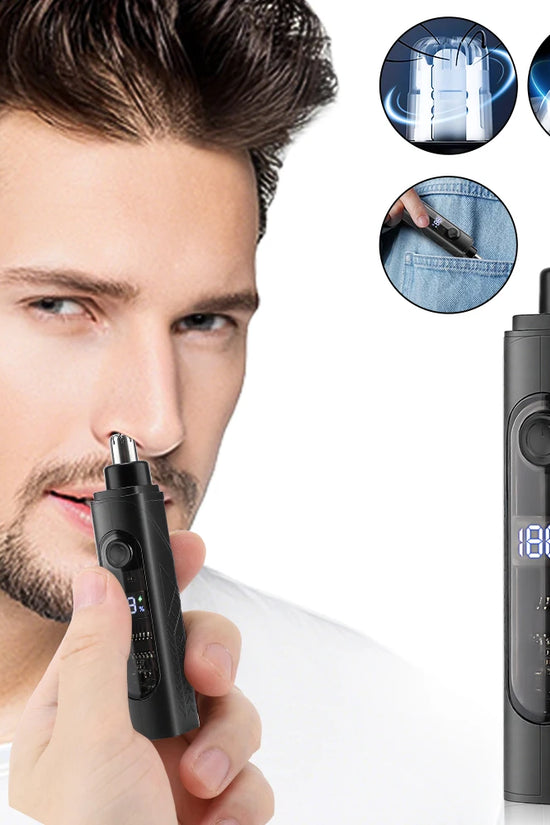 3-in-1 Rechargeable Nose Hair Trimmer with Facial Grooming Heads