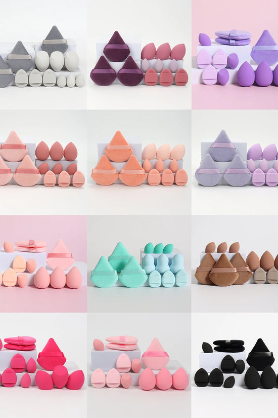 12-Piece Makeup Sponge & Powder Puff Set for Foundation & Loose Powder
