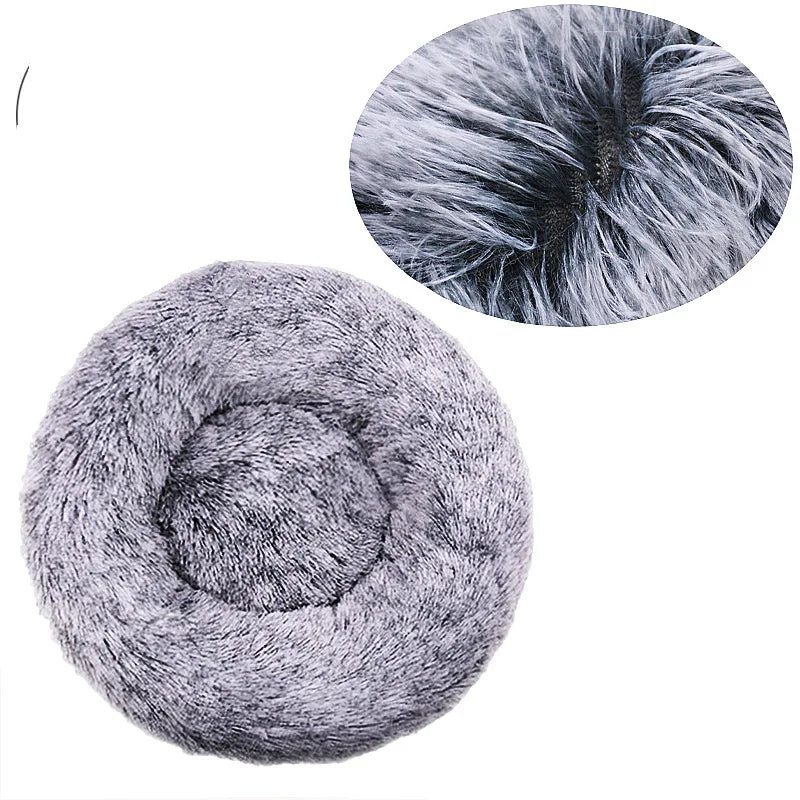 40-90CM Round Plush Pet Bed for Dogs & Cats, Soft Warm Sleeping Bed in 6 Sizes