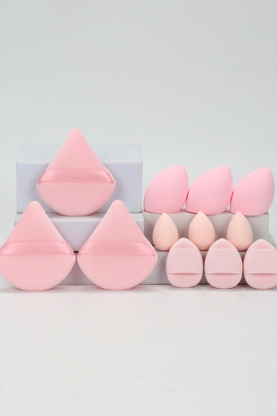 12-Piece Makeup Sponge & Powder Puff Set for Foundation & Loose Powder