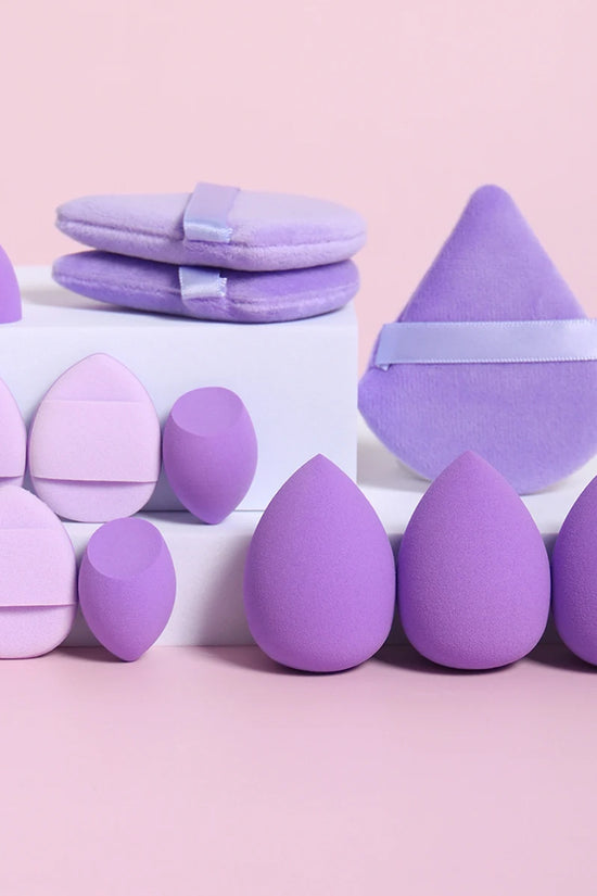 12-Piece Makeup Sponge & Powder Puff Set for Foundation & Loose Powder