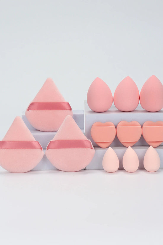 12-Piece Makeup Sponge & Powder Puff Set for Foundation & Loose Powder