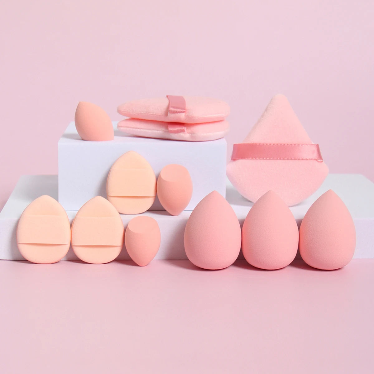 12-Piece Makeup Sponge & Powder Puff Set for Foundation & Loose Powder