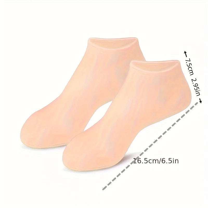 2 Pack Silicone Moisturizing Socks for Dry Cracked Feet