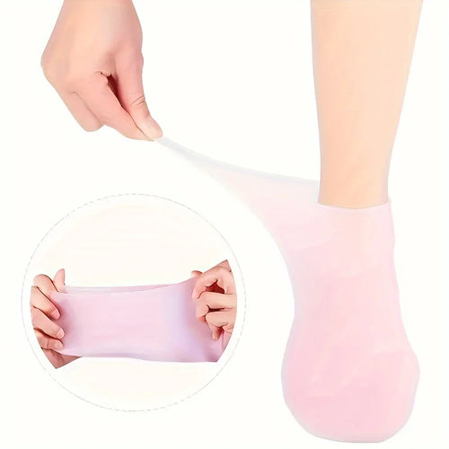 2 Pack Silicone Moisturizing Socks for Dry Cracked Feet