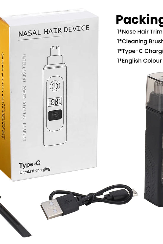 3-in-1 Rechargeable Nose Hair Trimmer with Facial Grooming Heads