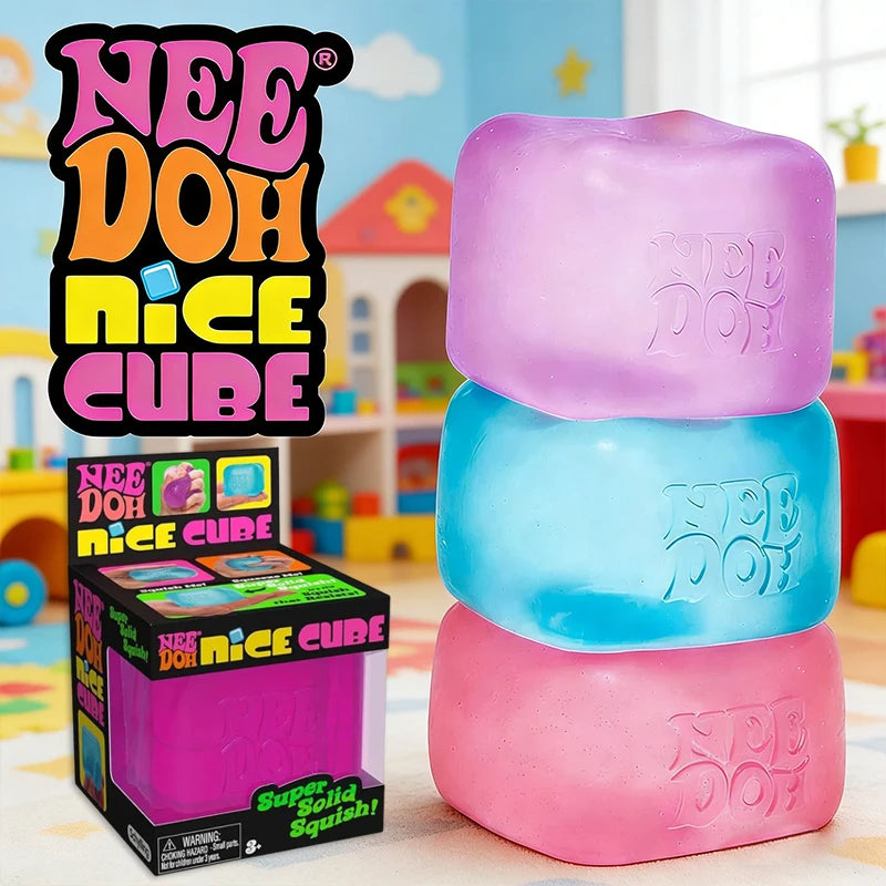 NeeDoh Nice Ice Squish Toy - Super Solid Cube Sensory Fidget Toy