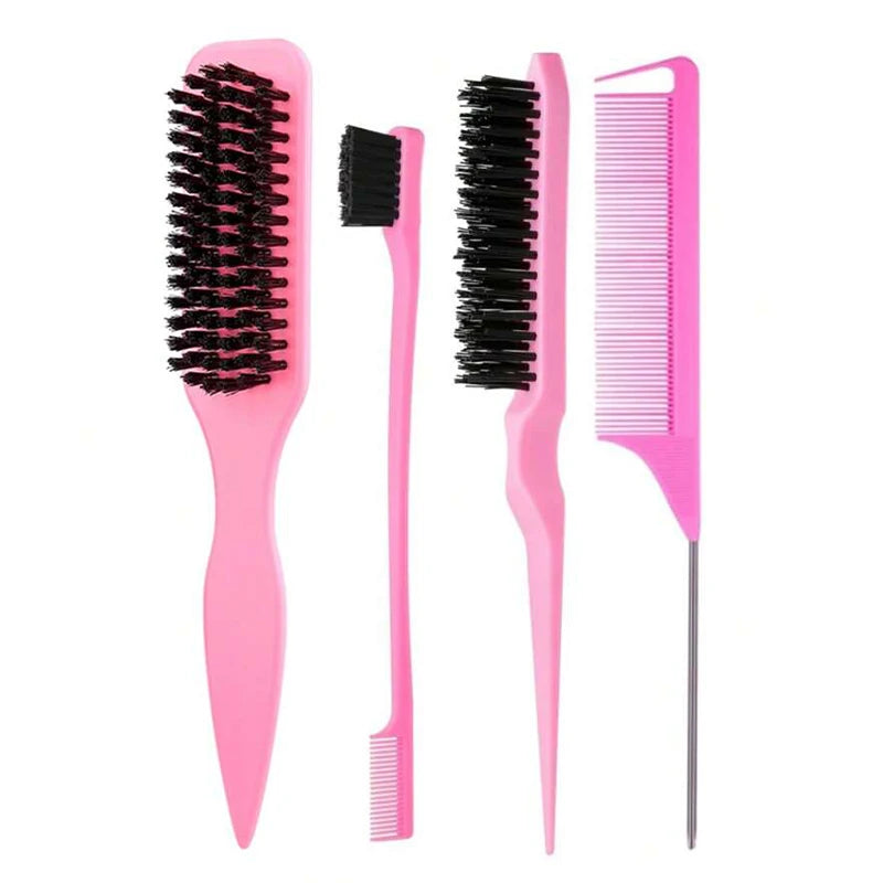Slick Back Bristle Hair Brush for Ponytail, Bun & Flyaway Control