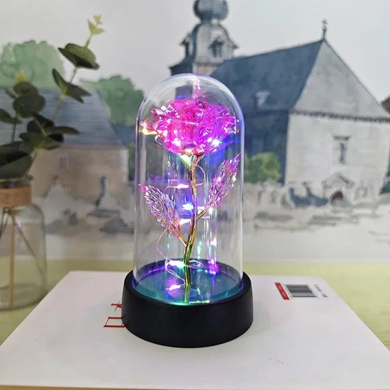 LED Eternal Rose Artificial Flower Gift for Valentine’s Day & Wedding Decor