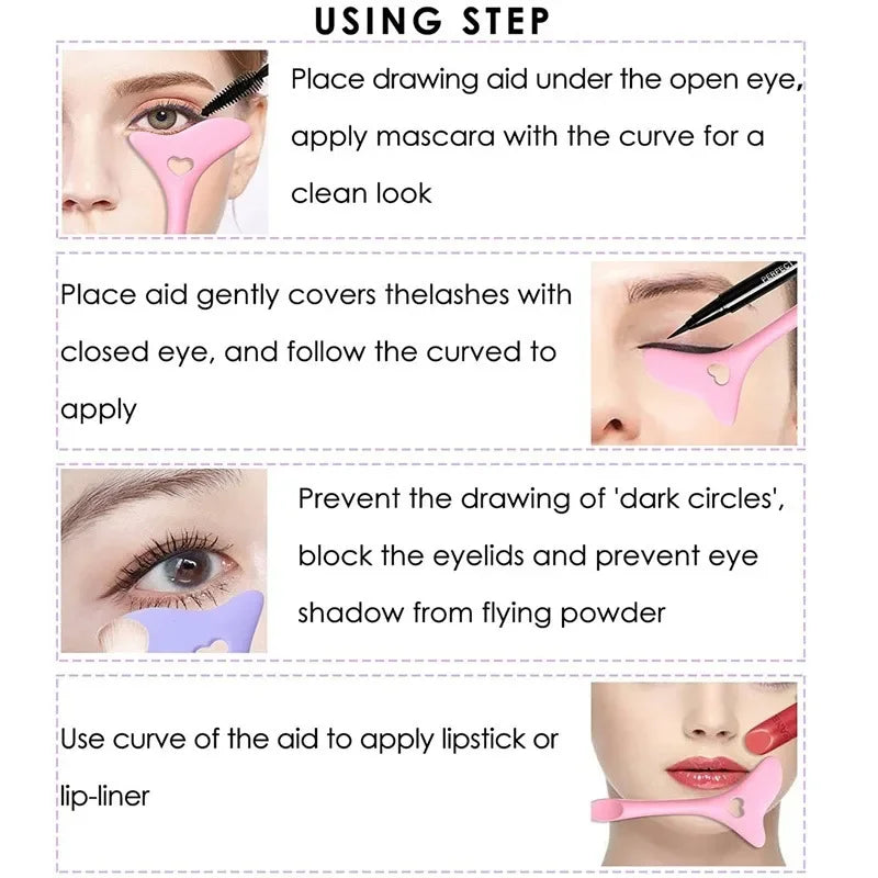 Reusable Silicone Eyeliner Stencil Wing Tips Makeup Aid Tool