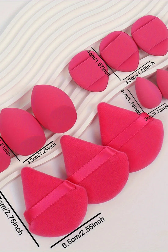 12-Piece Makeup Sponge & Powder Puff Set for Foundation & Loose Powder