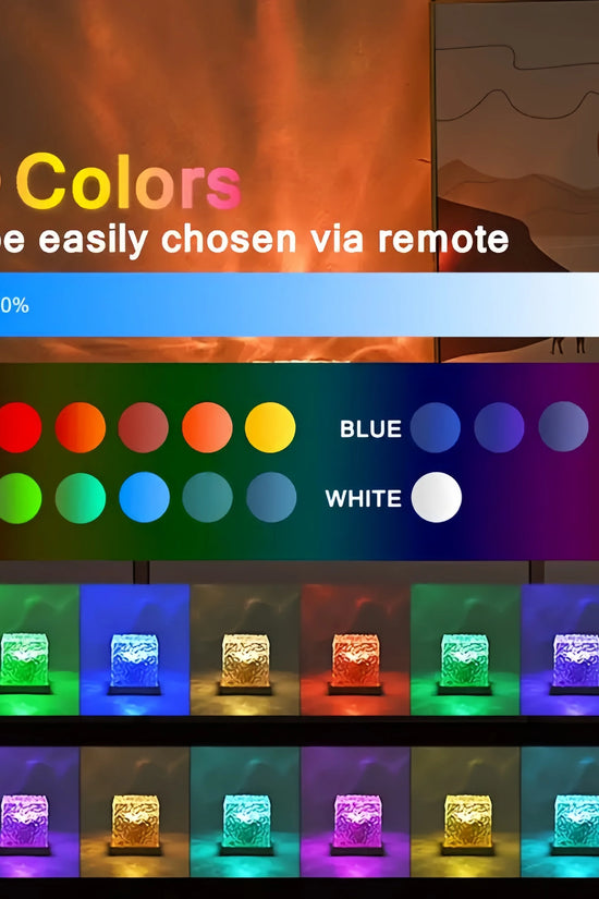 16-Color Ocean Wave Aurora Projector Lamp with Remote