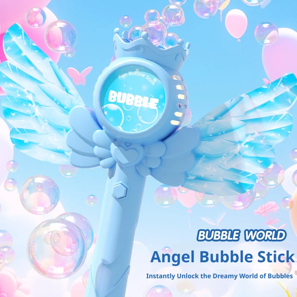 ✨ Electric Angel Bubble Wand | Automatic Light & Sound Bubble Gun 🧚‍♀️