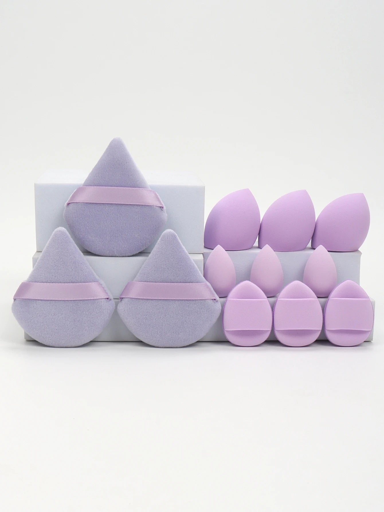 12-Piece Makeup Sponge & Powder Puff Set for Foundation & Loose Powder