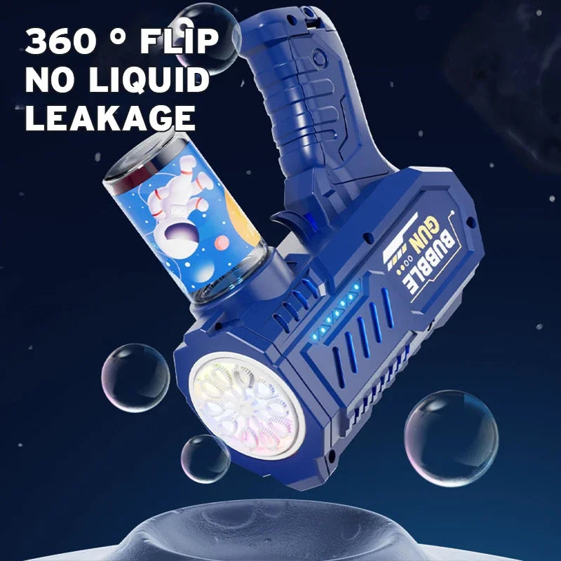 Automatic Rocket Bubble Blower Toy with Bubble Liquid for Kids