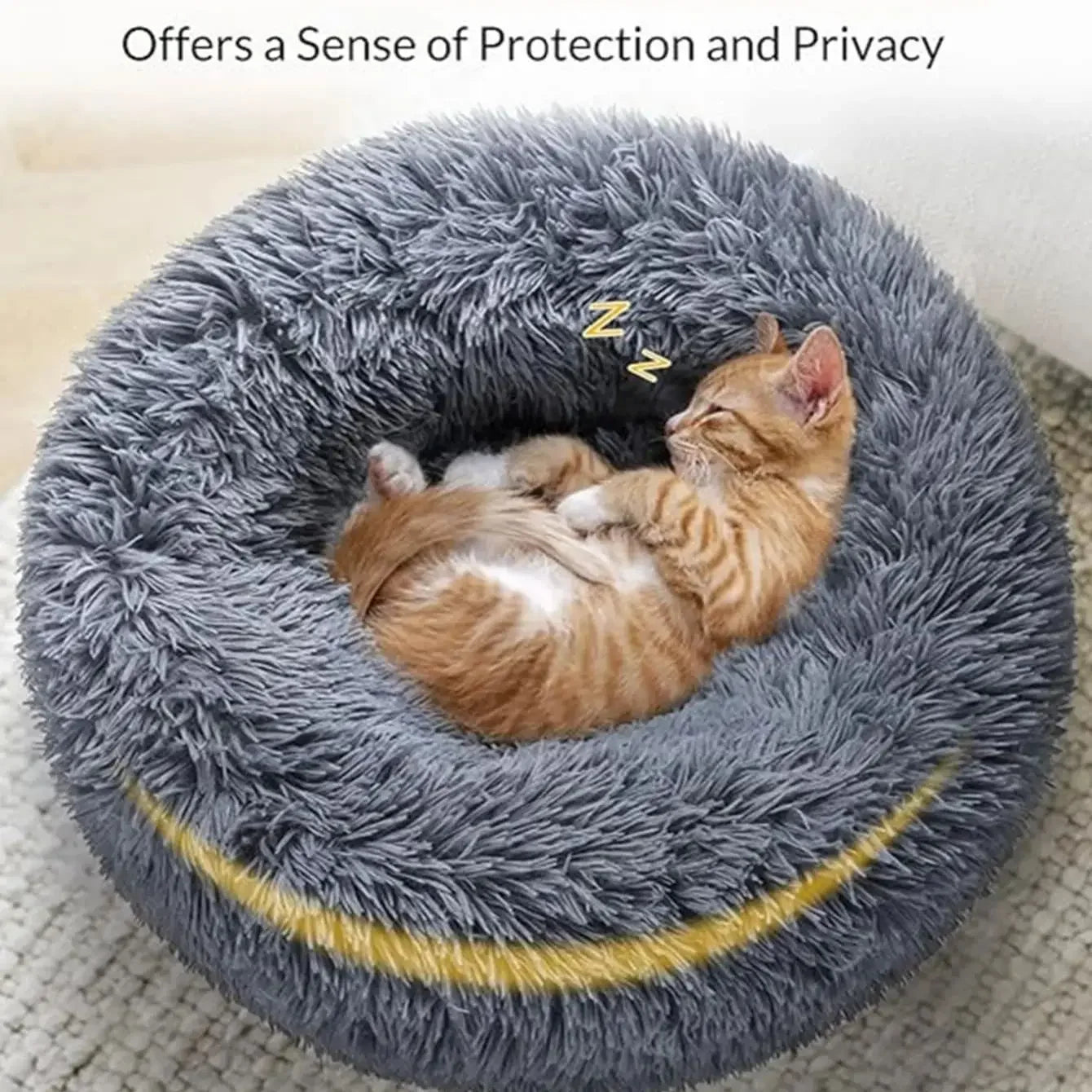 40-90CM Round Plush Pet Bed for Dogs & Cats, Soft Warm Sleeping Bed in 6 Sizes