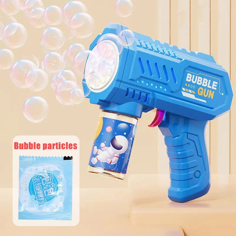 🦖 Light-Up Dinosaur Bubble Gun | Automatic 6-Hole Bubble Maker for Kids ✨